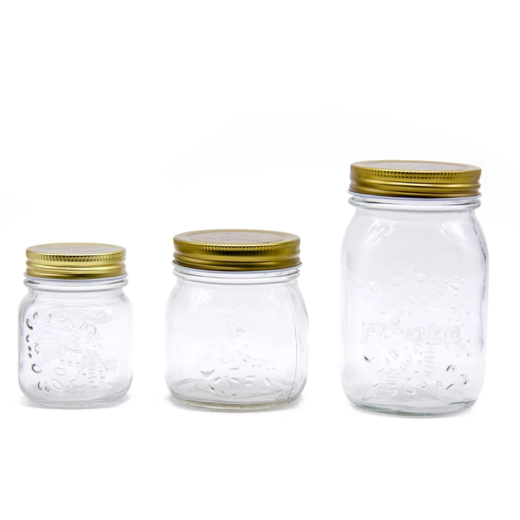 Free Sample 32oz 4oz 5oz 8oz 16oz 24oz Kitchen Bar Restaurant Salad Jam Jelly Wide Mouth Glass Mason Canning Jar with Lid and Band