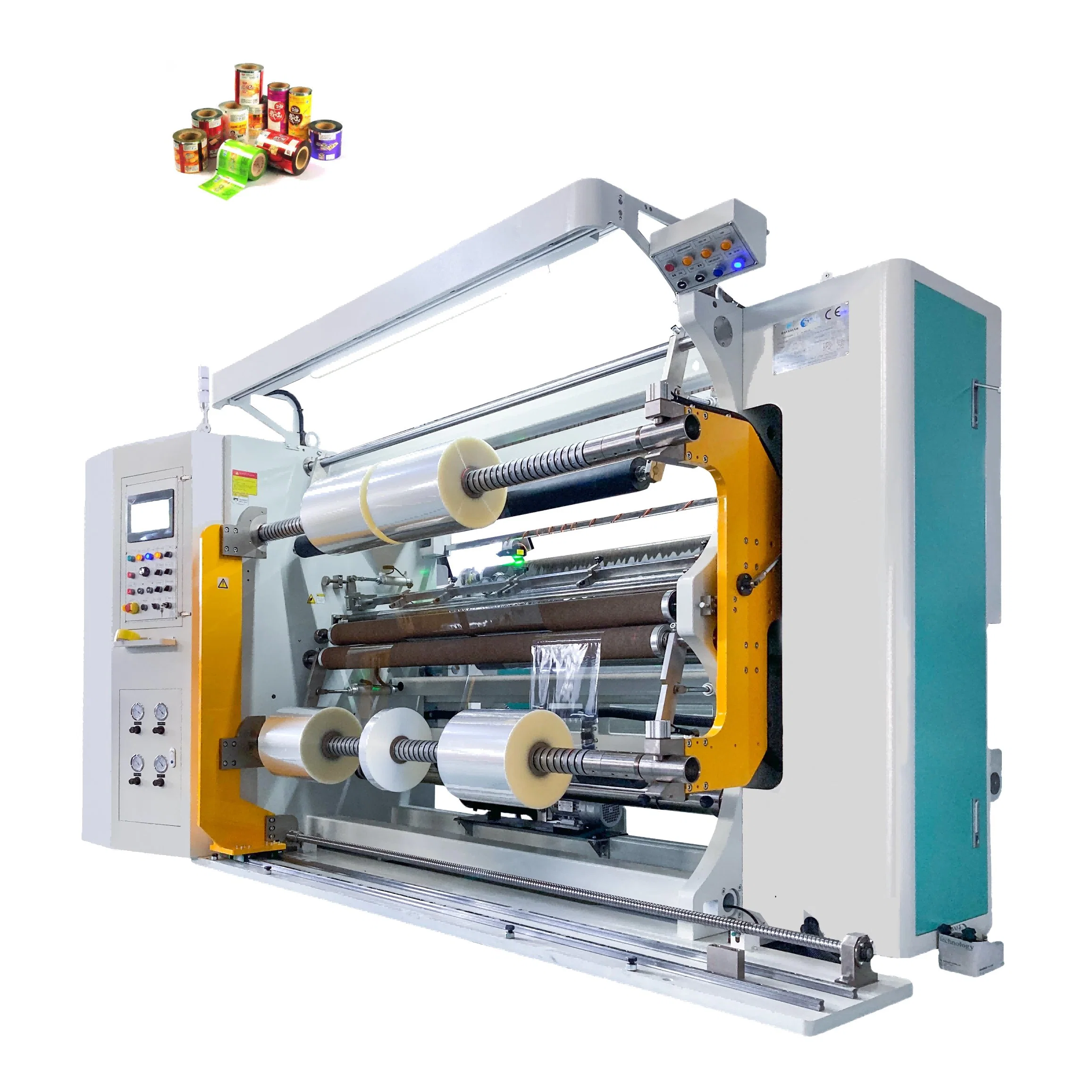 Top Tecnología película Primaria Slitting máquina de rebobinado Laminación película plástica Máquina de corte