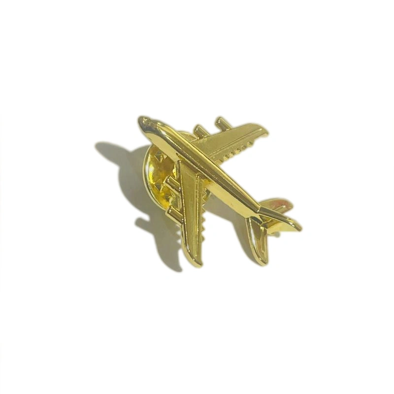 Custom 3D Die Cast Alloy Airliner Model Soft Enamel Lapel Pin Badges