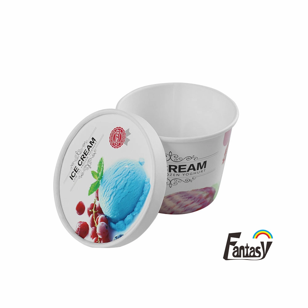 Fts Christmas Ice Cream Packaging Containers Biodegradable Ice Cream Paper Cup