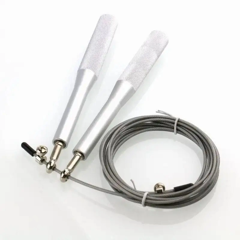 Gold Adjustable High Speed Professional Skipping Jump Rope with Metal Bearing Aluminum Handle Cable Wire