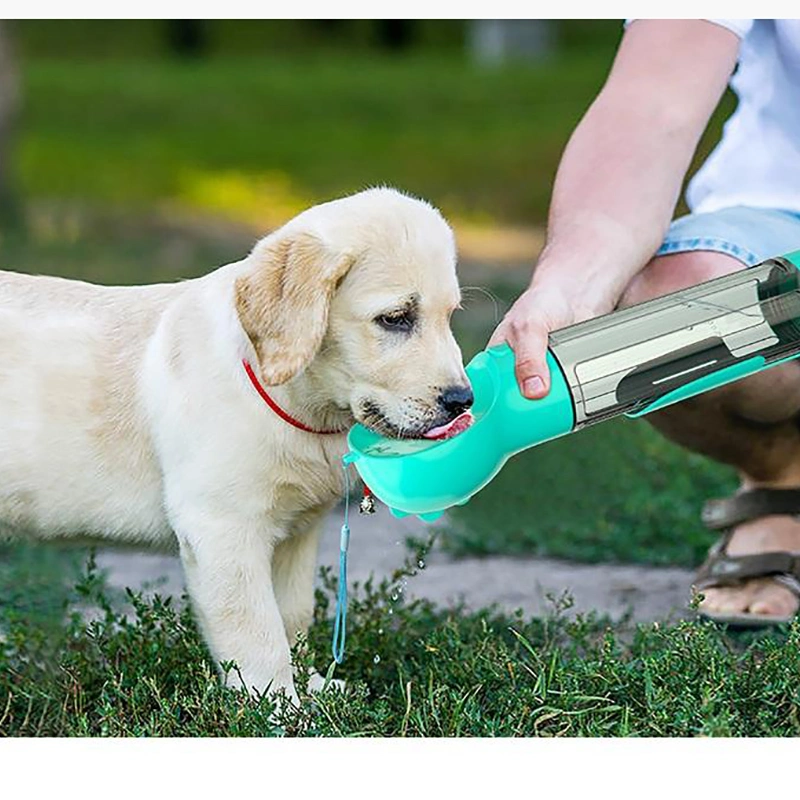 3 in 1 Portable Travel Pet Dog Water Bottle with Poop Shovel and Poop Bag Container