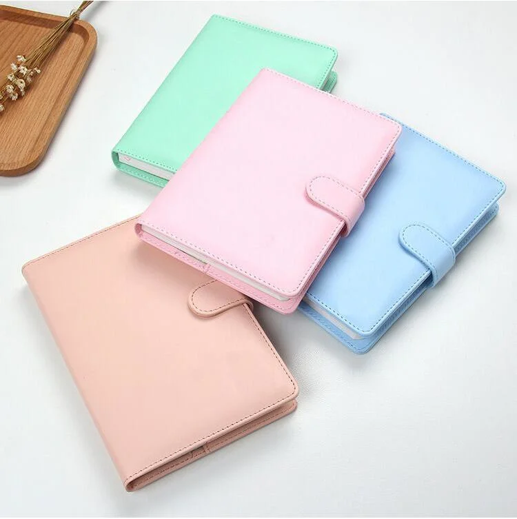 Cute PU Leather Notebook A5 B6 Planner 2022 Agenda Gift Items with Customized Promotion Logo Pink Diary Notebook