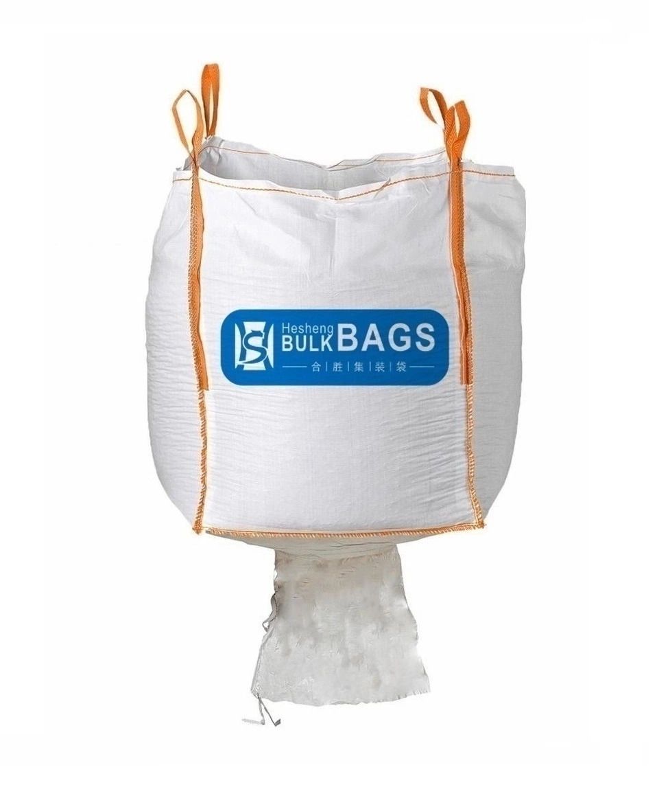 Hesheng Supplier Super Sack 1500kg Ton FIBC Big Bag Big Bulk Bag with Flat Bottom Color White