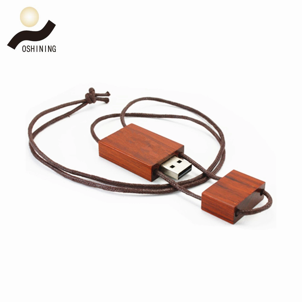 Hot Sales Wooden USB Flash Disk Bamboo Lanyard USB Memory Sticks (USB-WD310)