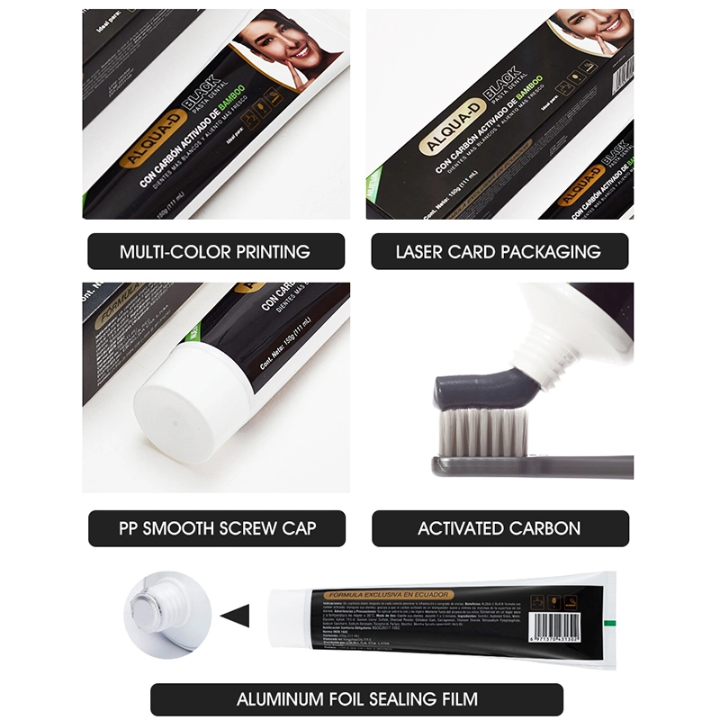 Wholesale/Supplier Customized Logo Activated Bamboo Charcoal Teeth Whitening Home Toothpaste Fluoride Free