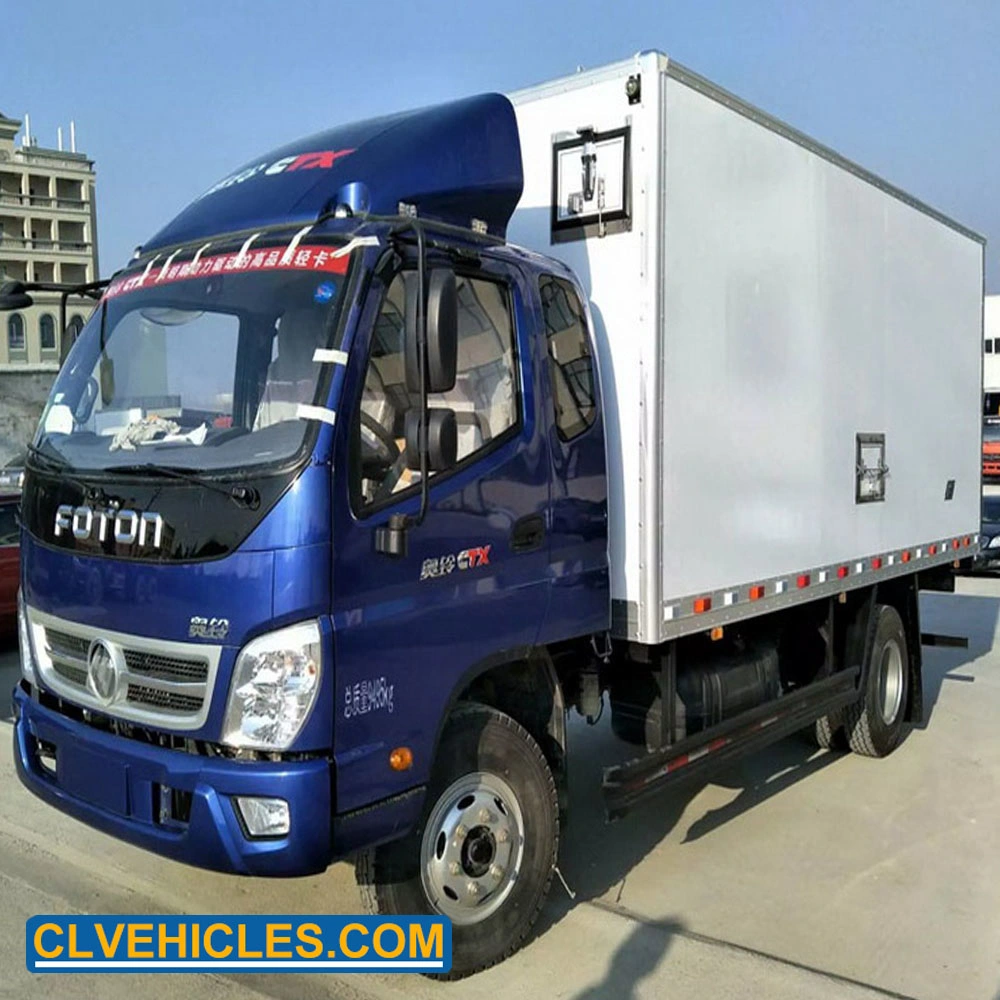 Foton 4X2 6ton sala fría la carne congelada de la carga de camiones de alimentos refrigerados Van