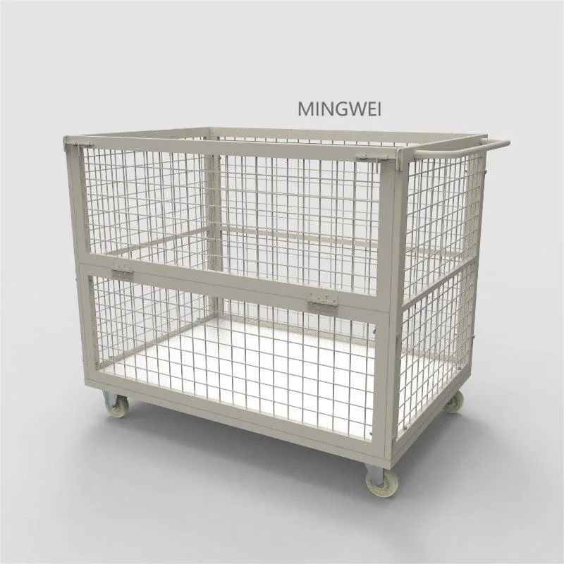 Mingwei Europe Type Foldable Stackable Steel Storage Cage Pallet