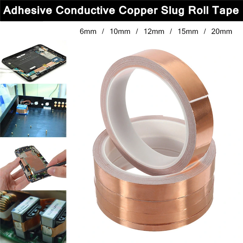 Copper Foil Tape with Conductive Adhesive for EMI Shielding, Slug Repellent, Paper Circuits, Electrical Repairs