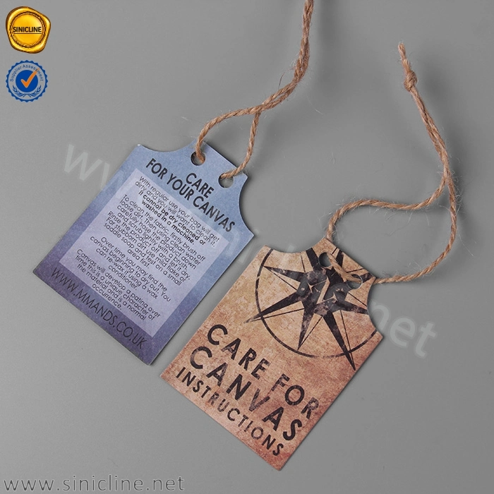 Sinicline Die Cut Cmyk Printing Custom Logo Thin Casual Hang Tag