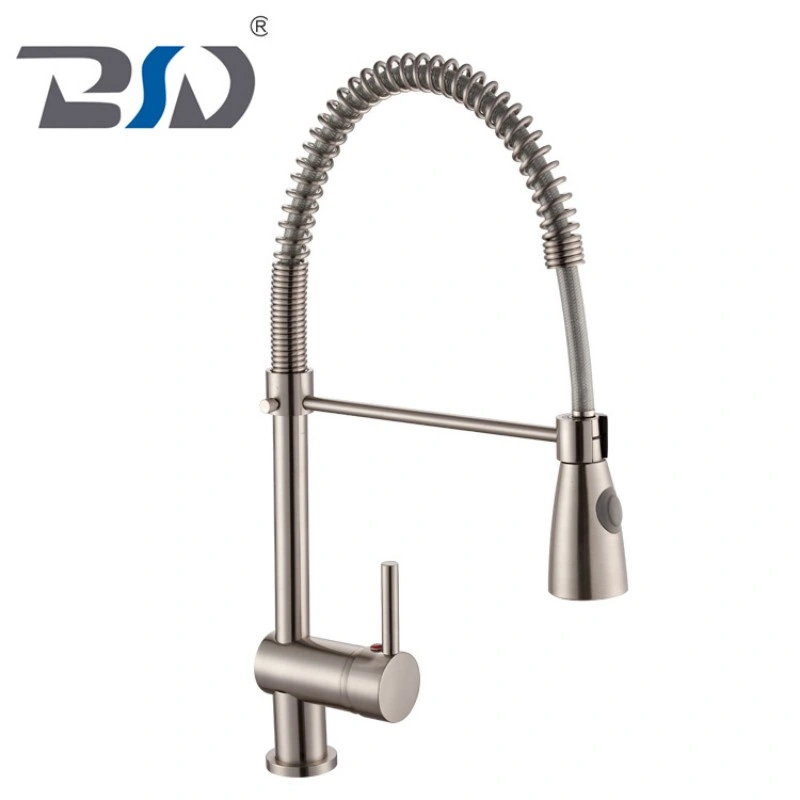 Modern Brushed Nickel Kitchen Faucet Pull out Single Handle Faucets