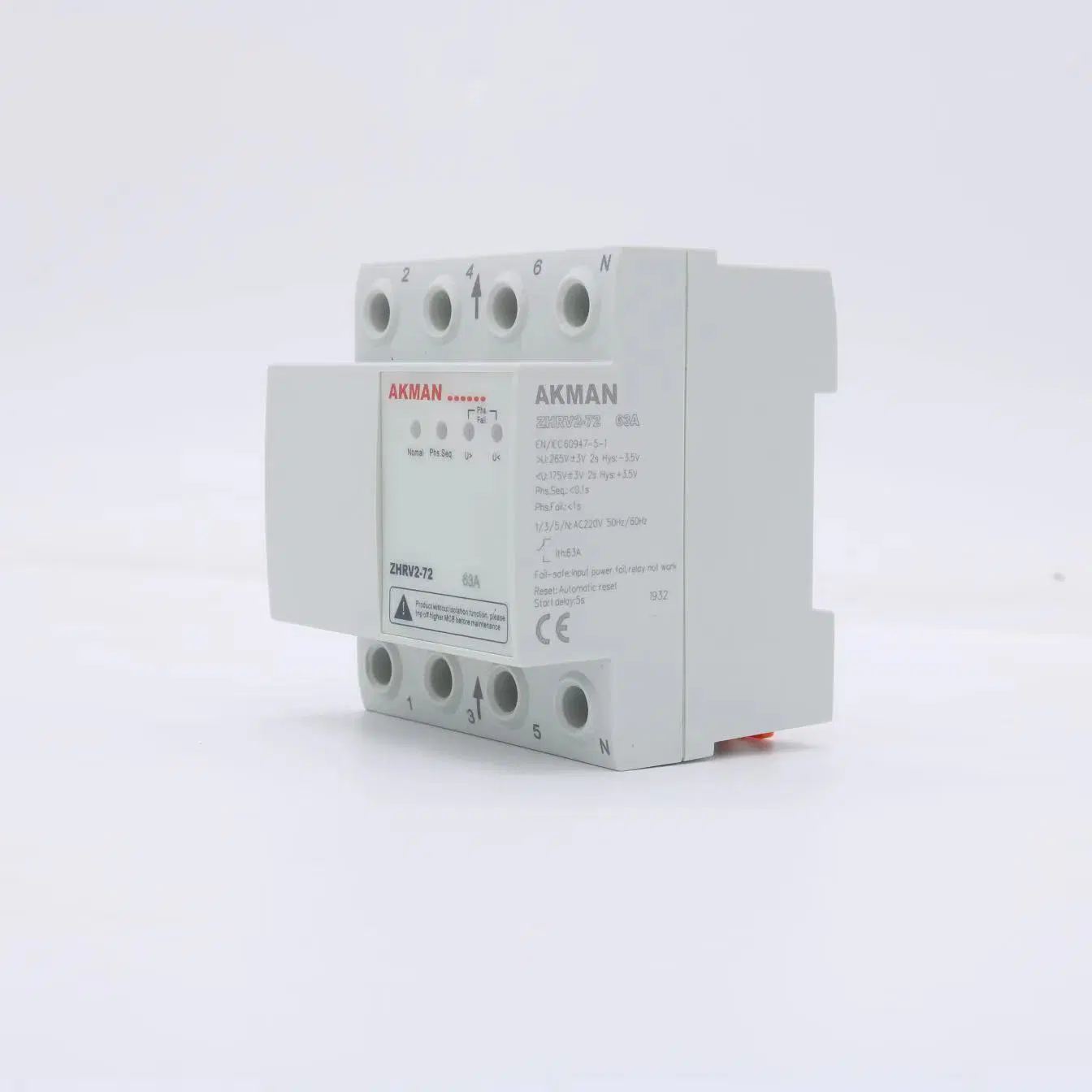 Automatic Reset Overvoltage and Undervoltage Protector for Villa Three-Phase Four-Wire 220V Electrical System