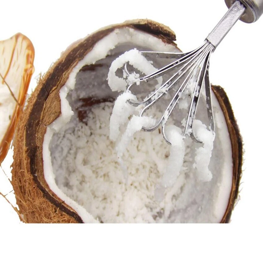 Couteau d'enlèvement de viande de noix de coco en acier inoxydable, trancheuse à viande de noix de coco racloir de noix de coco Planeur pour gadget de cuisine Esg12102