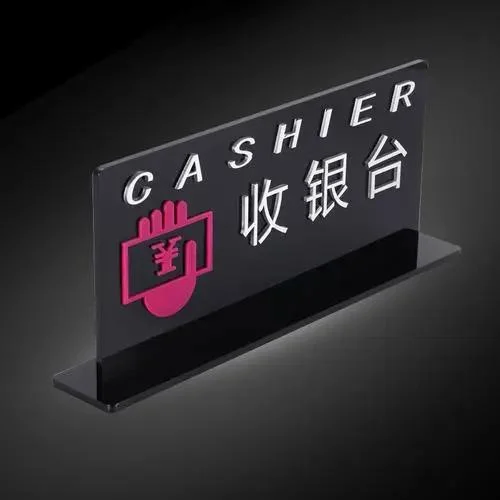 Desk Wall Cashier Signs Check out Counter Signage Payment Cashier Display for Stroe Cashier