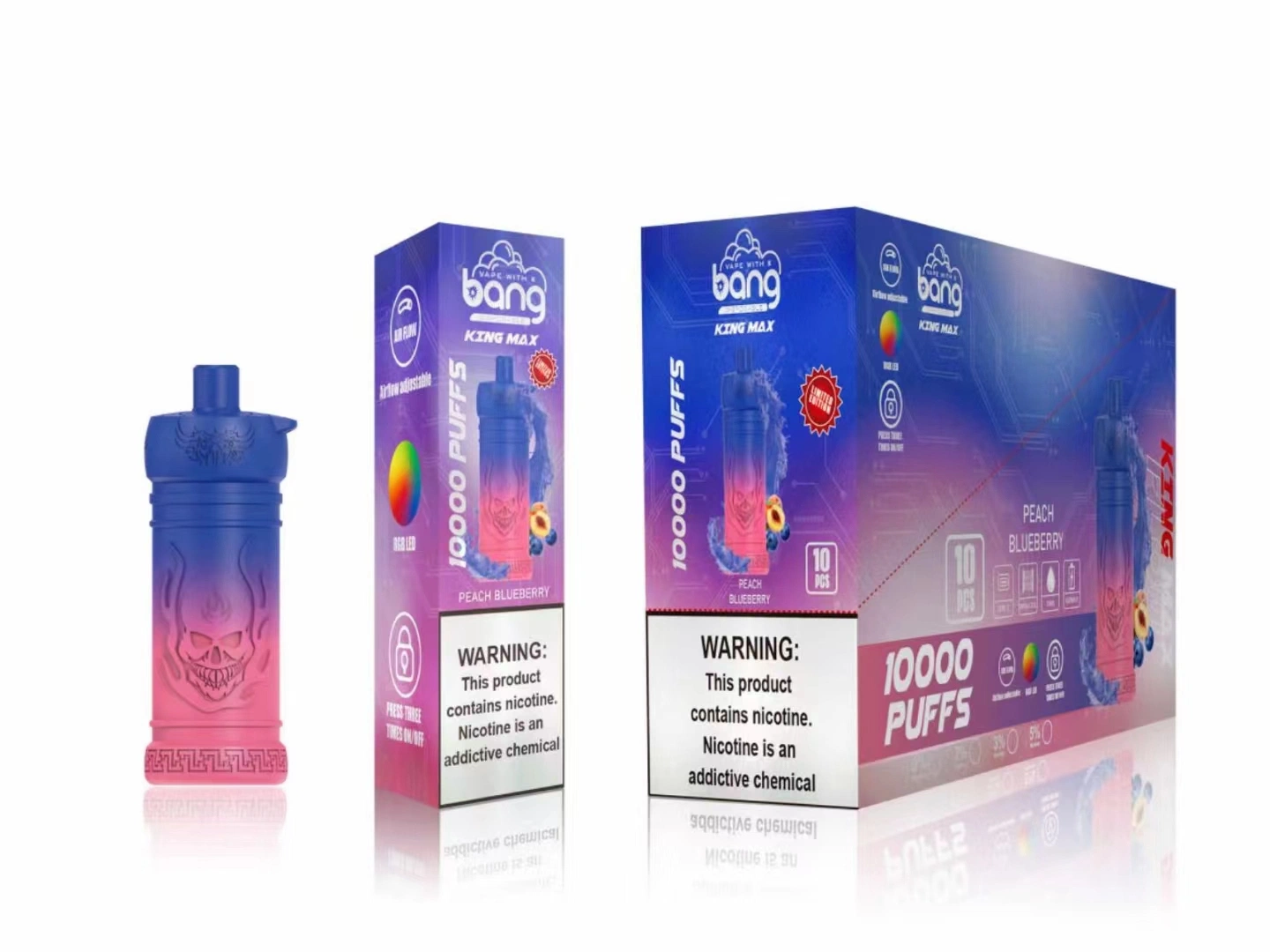 Bang King 10000 Puffs Vape Pen Reines Nikotin-Salz 2% Wiederaufladbarer Vaporizer Bang Pod