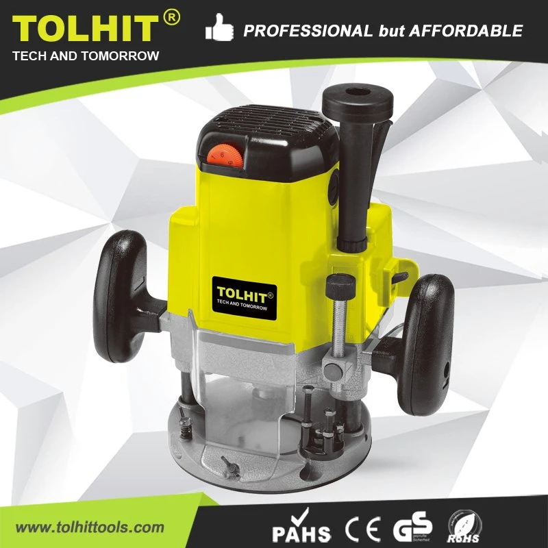 Tolhit Portable Milling Machine Electric Wood Plunge Router Variable Speed 2200W 12mm