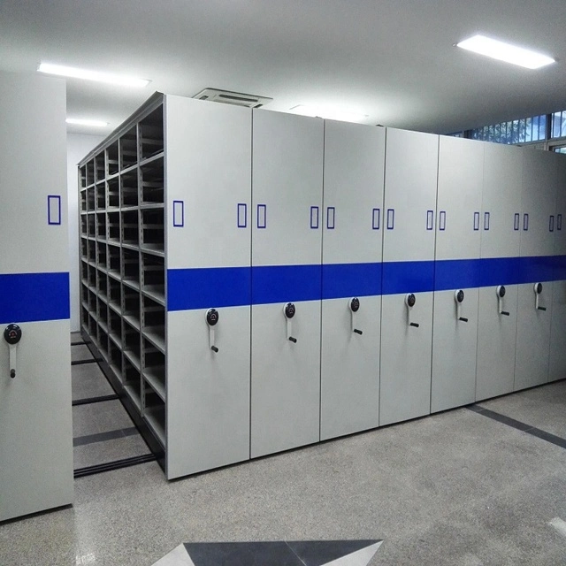 Manual Metal Mobile Shelving System Storage Office Library Filing Cabinet