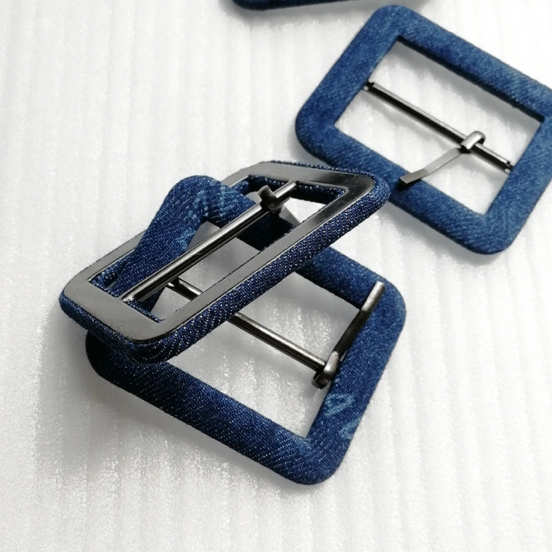 Broche métallique couverts rectangle bleu boucles réglables pour les accessoires du vêtement