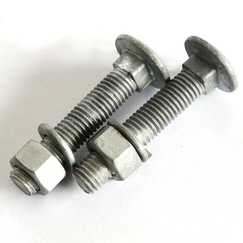 1/2"-13 X 6-1/2" Hot Dipped Galvanized Flat Head Carriage Bolt W/Nuts & Flat Washers,