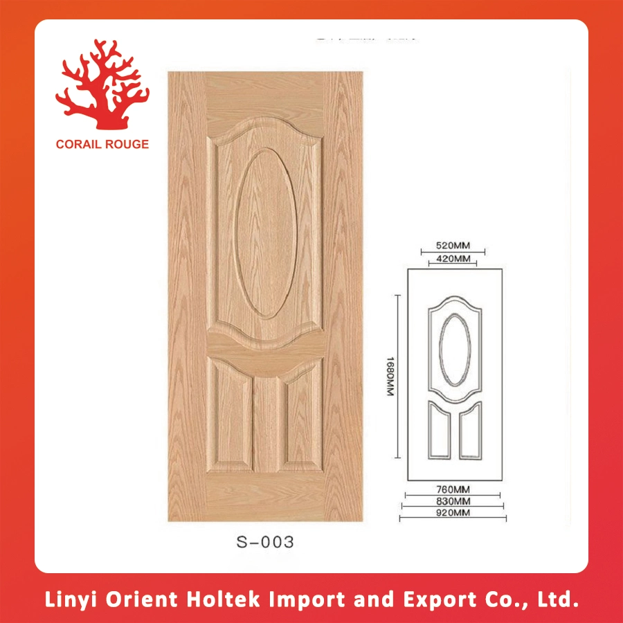 High quality/High cost performance  Kinds of Natural Veneer HDF Mould Door Skin