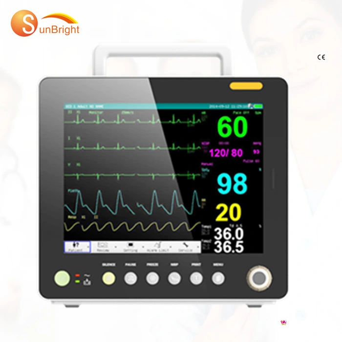 Médico de 12,1 pulgadas de vital importancia controlar 6 monitor de signos vitales de resonancia magnética de parámetro