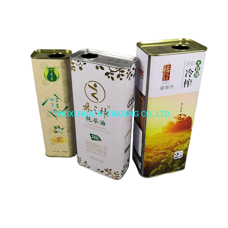 1L Olive Oil Square Food Grade Tin Can 3L Rapeseed Oil Packaging Box