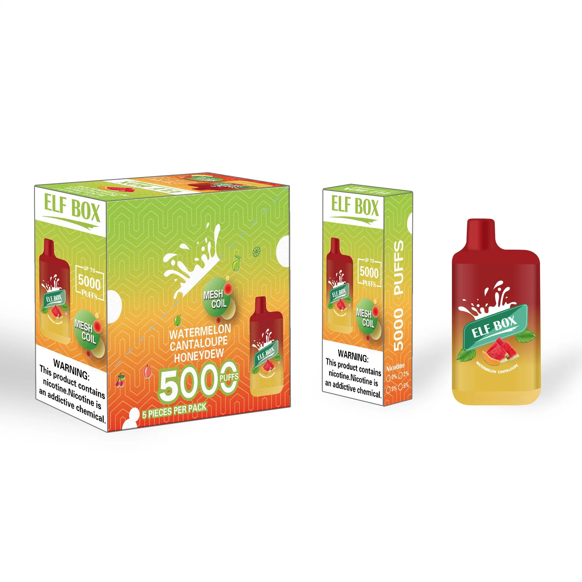 5000 Puff 12ml E Juice Oil Elf Box Disposable/Chargeable Vape Wholesale/Supplier Price USA Market