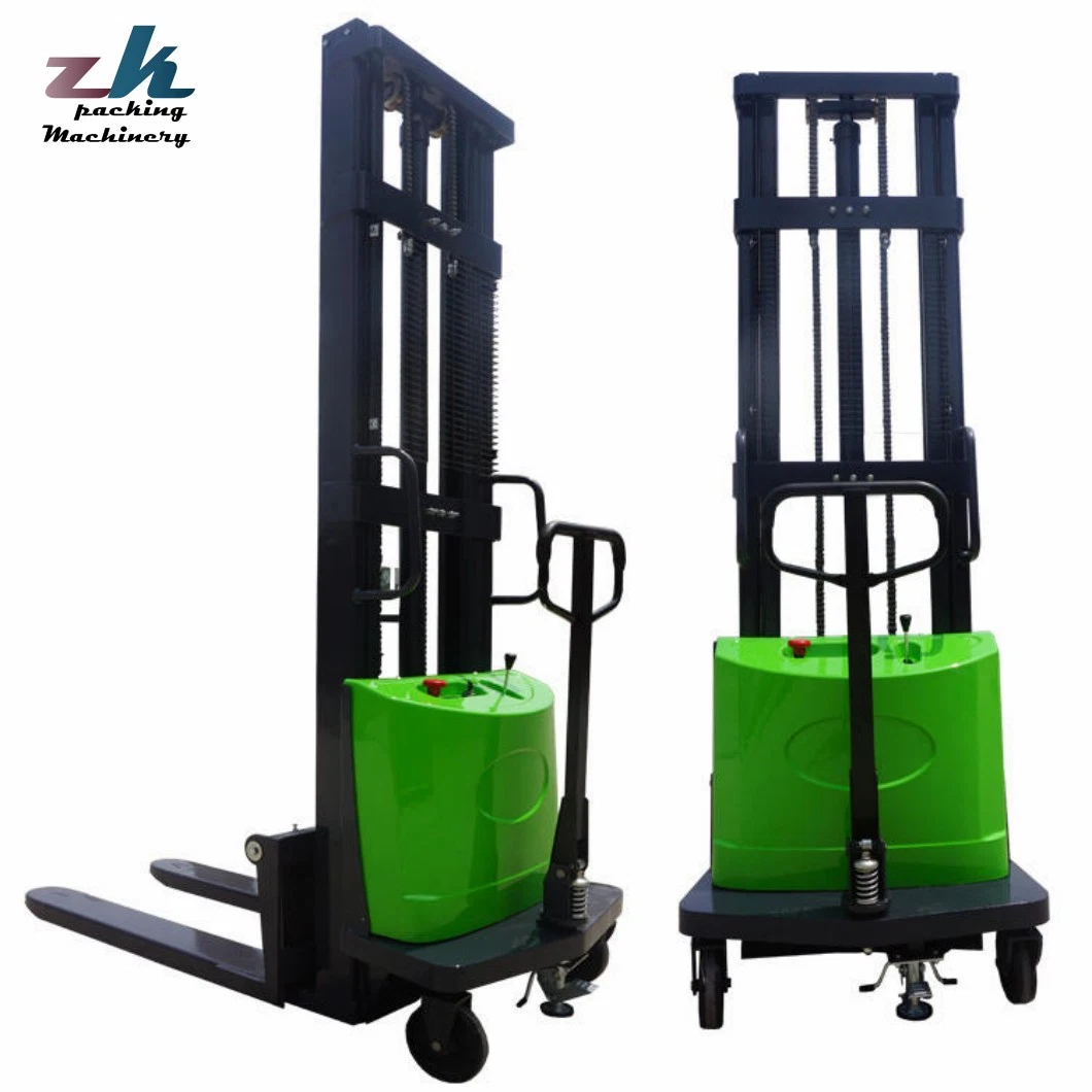 Cheap Fork Lift Lifter Walk Walking Behind Forklift Truck Motor 2200lbs Capacity Full Semi Electric Automatic Stacker Price 3 Bu