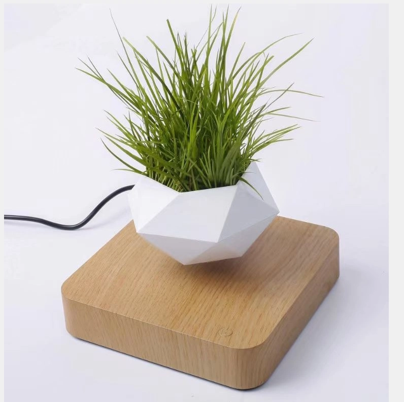 Plastic Magnetic Levitation Planter, Floating Pot, Levitating Air Bonsai Pot Artificial Plant Suspension for Decor Indoor Garden Gift