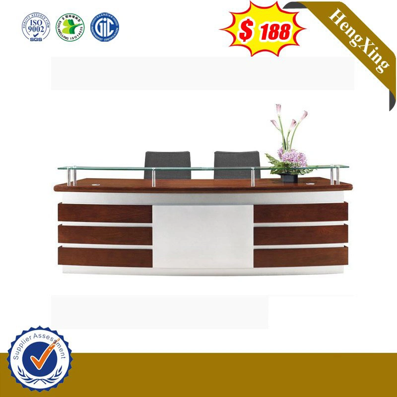 Glass Top Office Furniture Computer Desk Reception Table for Company
