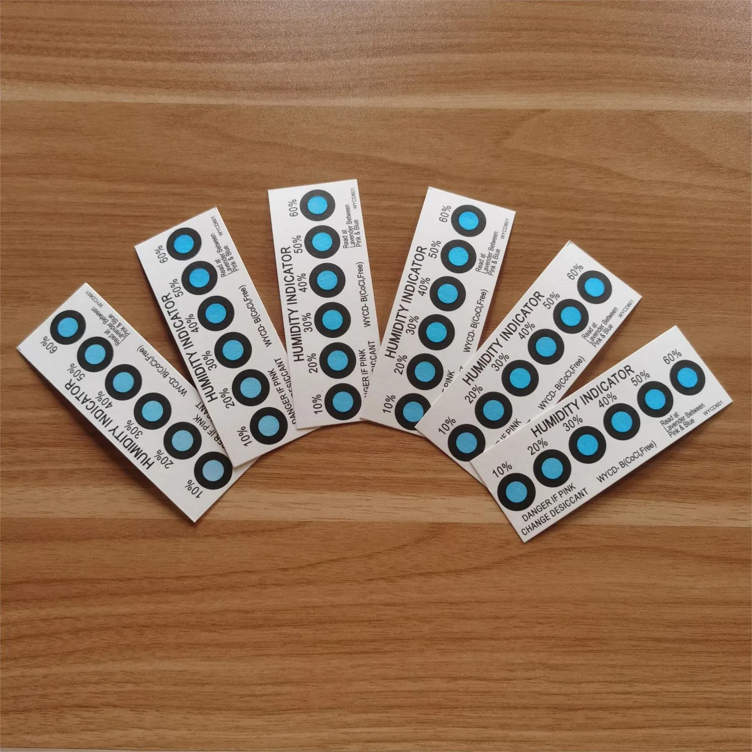 6 Dots 10%-60% Blue to Pink Cocl2 Free Humidity Indicator Hic for Computer Parts/PCB/IC