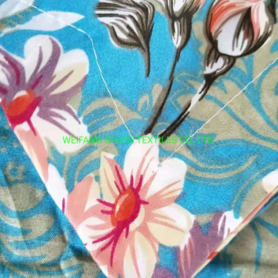 China 100% Polyester Stoff Blume gedruckt 3pcs Bettwäsche-Sets