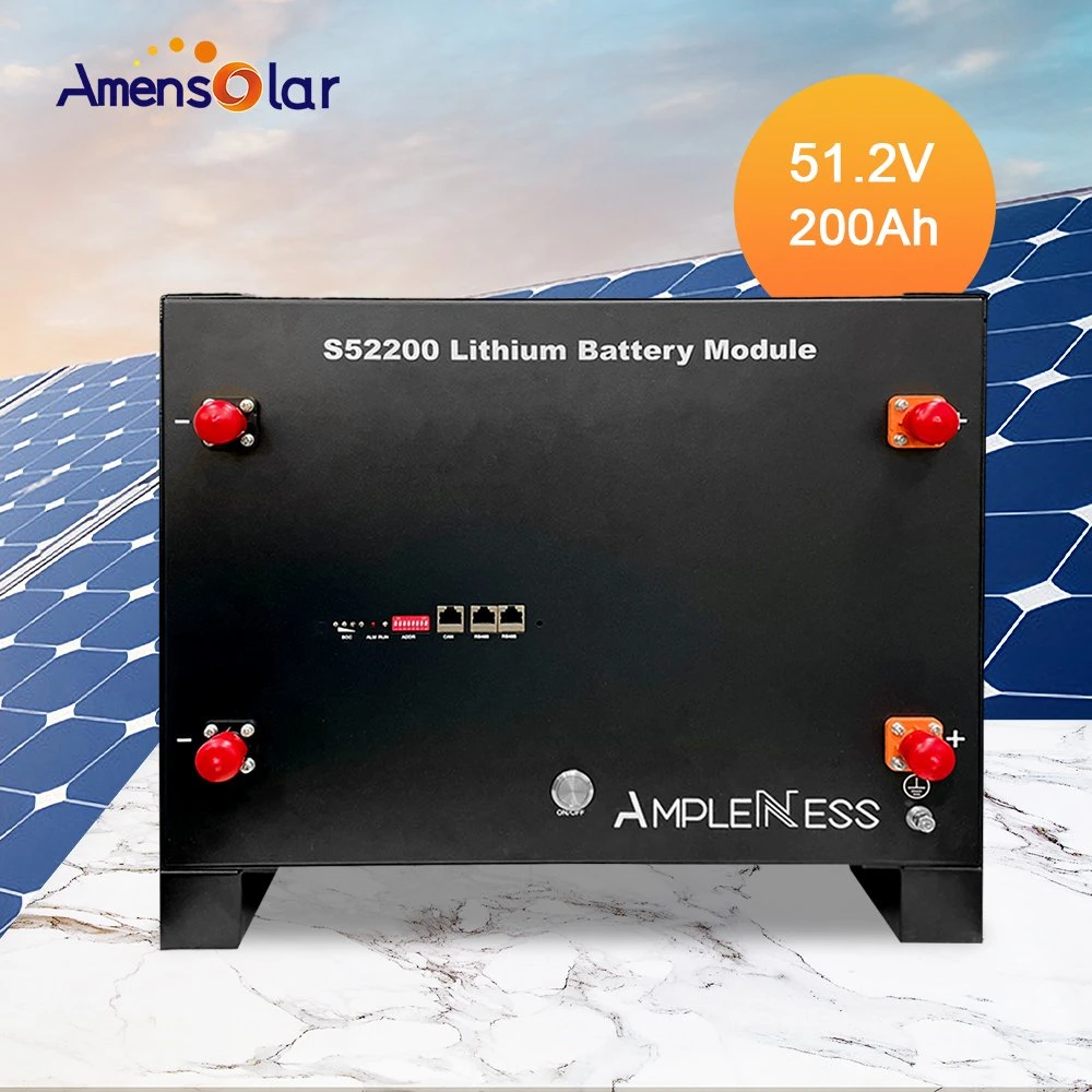 Ampleness LiFePO4 S52200 10kwh 48V 51.2V Low Voltage 200ah Residential Solar Battery Storage