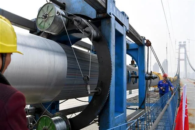 Produção profissional de fio de aço em forma de protecção do cabo principal da ponte suspensa