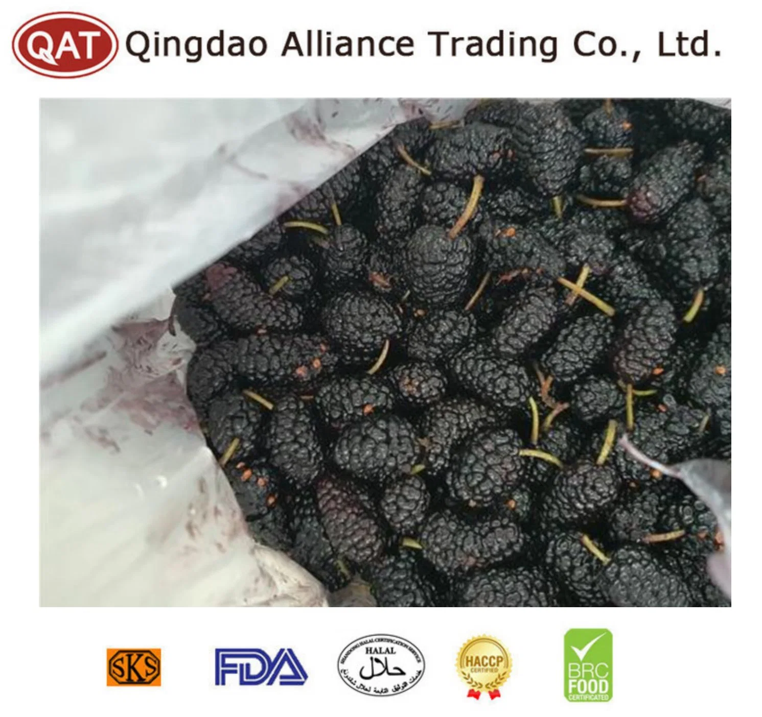 100% Natural Organic Bulk IQF Fruits Frozen Mulberry Whole From China