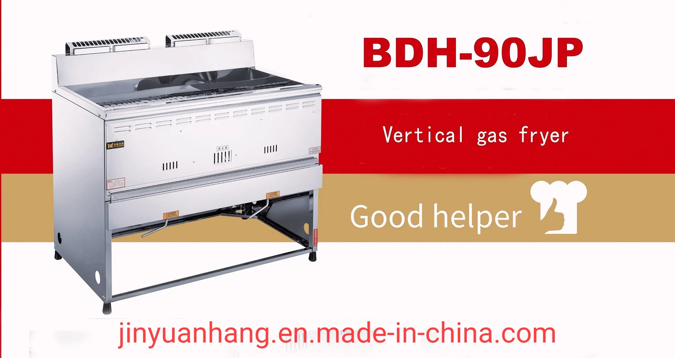 French Fries Fried Chicken Kitchen Equipment Machine Commercial Single-Pot Vertical Gas Fryer Bdh-90jp