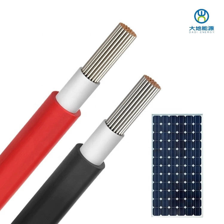 Xlpo XLPE PVC Insulation TUV Resistant Solar Wire 6mm Tinned Copper Conductor 10AWG Two-Color Solar Cable PV Cable