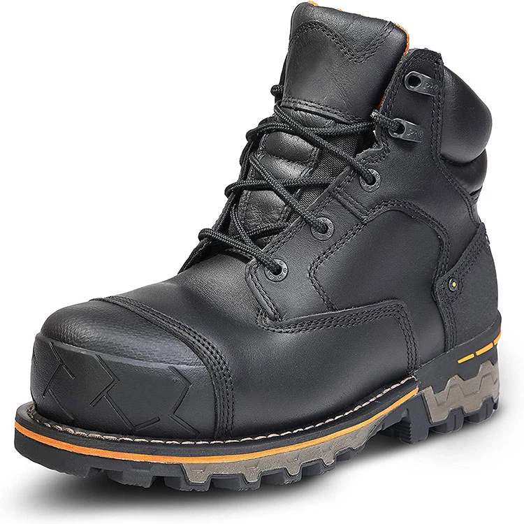 Industrial Mining Warehouse Leather Anti Slip High Cut Safety Boots