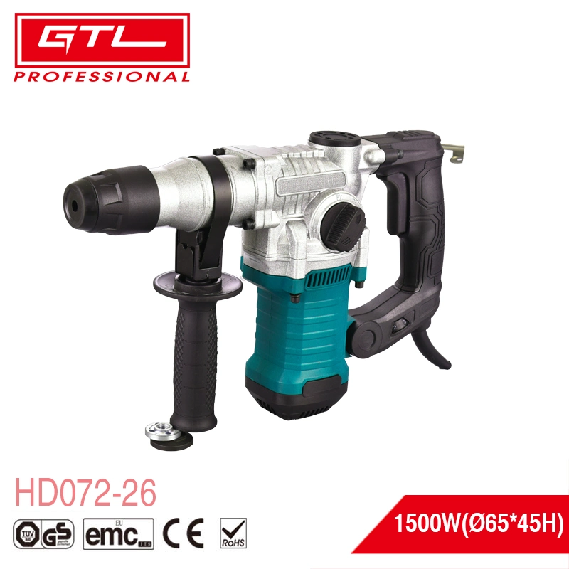 1500W 3 Functions Heavy Duty Concrete Rotary Hammer with Vibration Control Including Chisels and Drill Bits