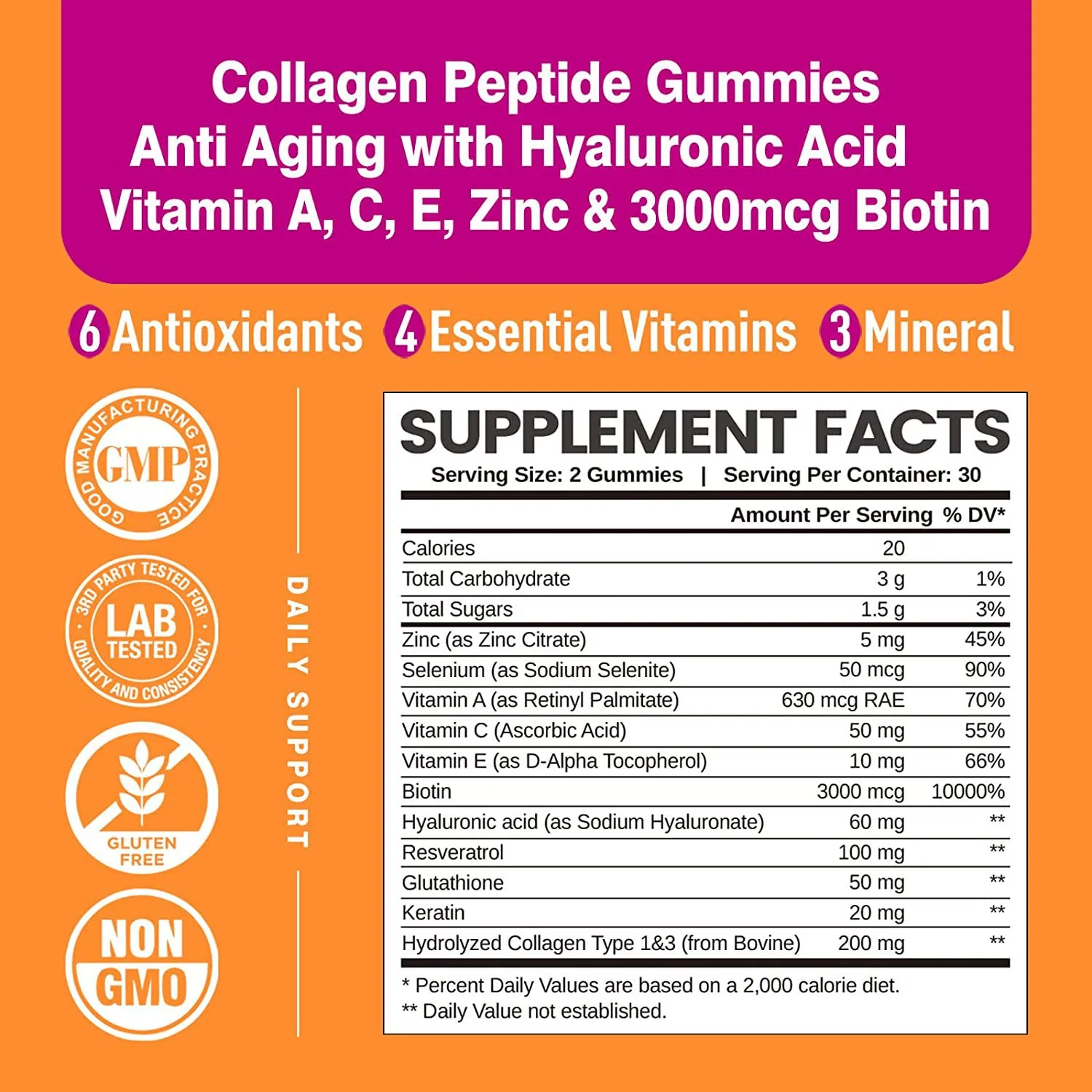 OEM Label Vegan colágeno suplementos Biotin colágeno gúmia cabelo Vitaminas colagénio Gummies