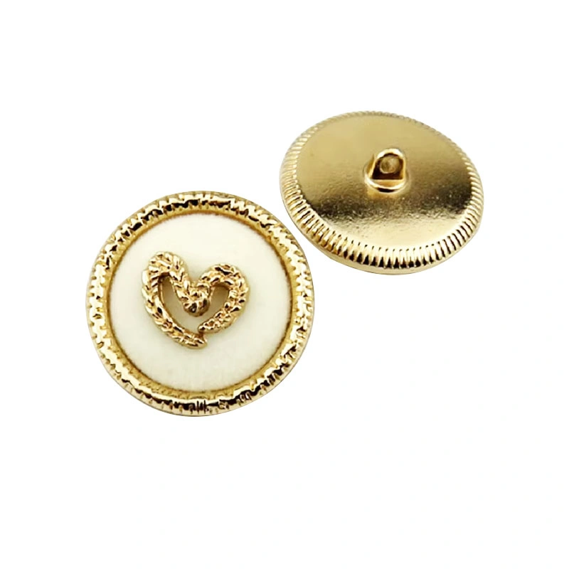 Wholesale/Supplier Gament Accessories Fashion Plastic Sewing Heart-Shape Garment Decorative Metal Shank Button
