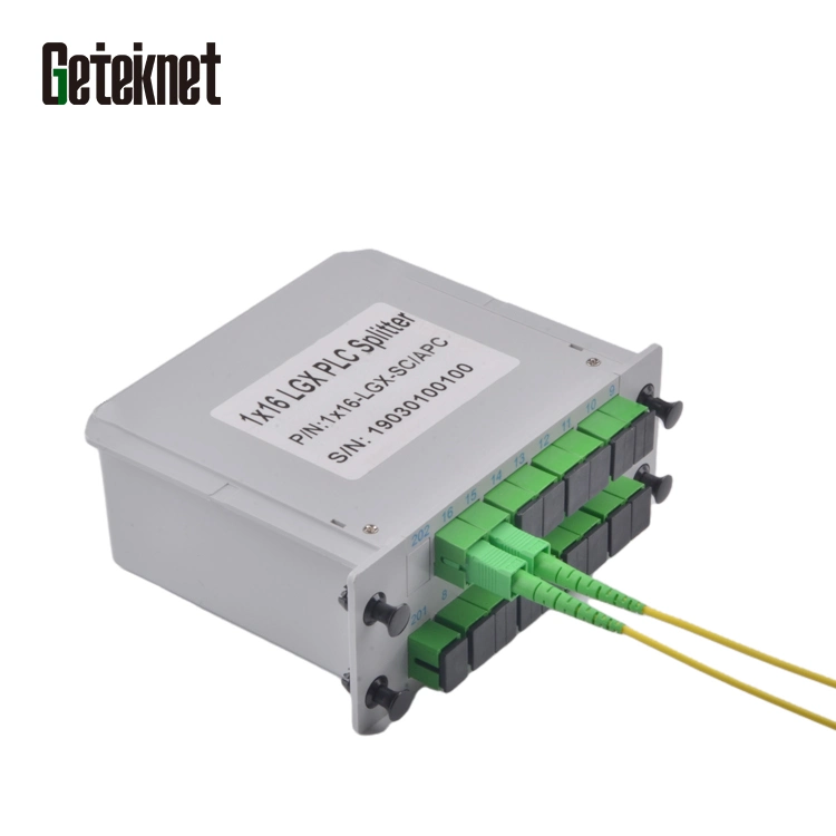 Caixa de cassetes com tubo de Steeltube óptico, ABS, suporte de montagem em rack, de 16 vias Para divisor FTTH FTTX PLC