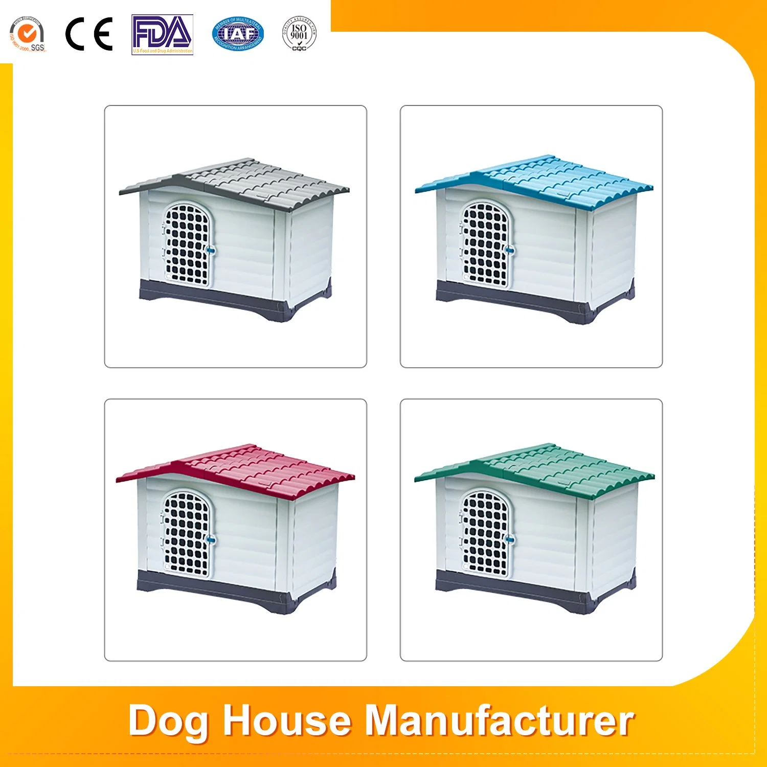 Waterproof Ventilate Pet Kennel All-Season Availability Indoor/Outdoor Plastic Pet Dog Houses for Sale