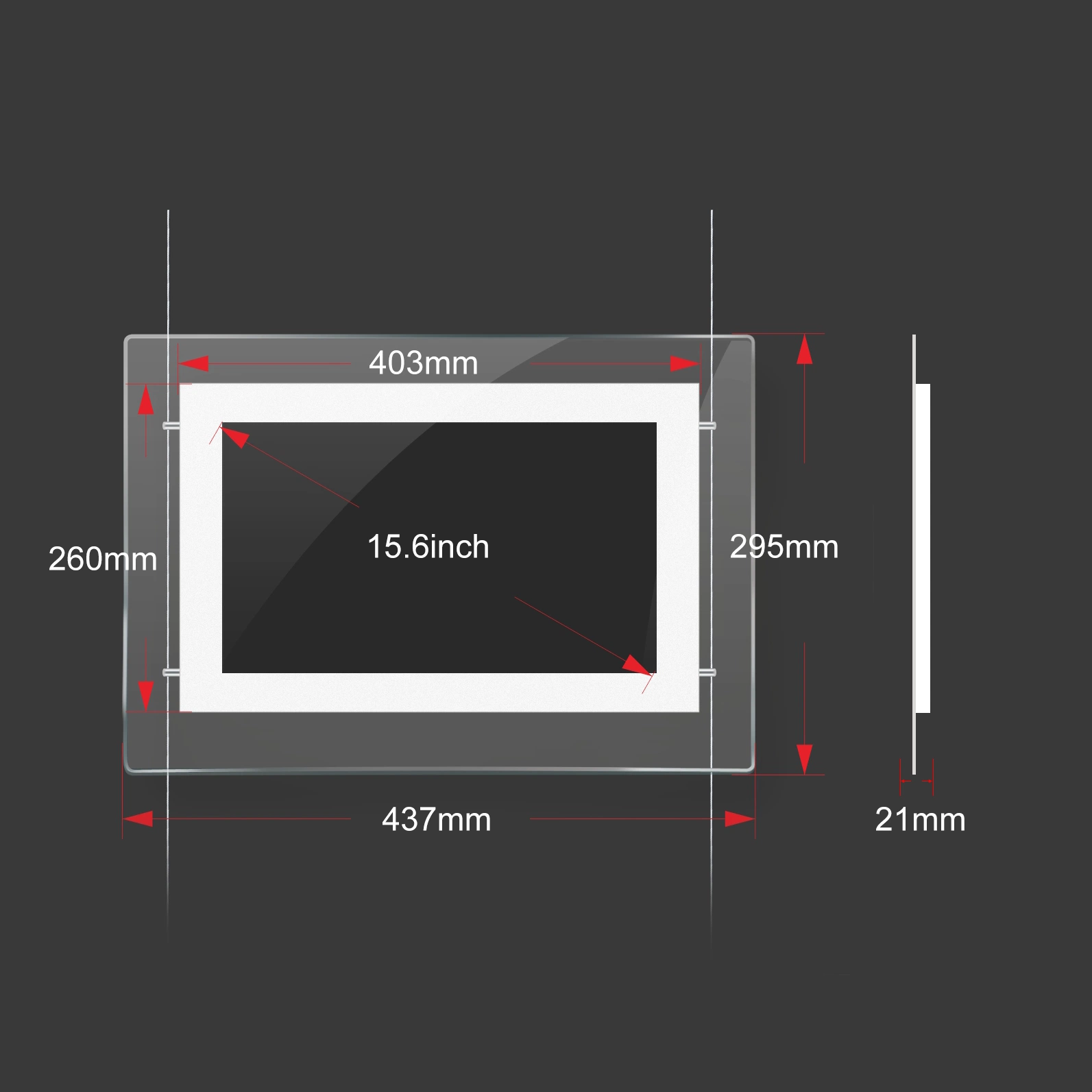 7""" de 10,1 13,3 15,6 21,5 18,5""" LCD de pantalla Multi Pantalla Colgante Inmobiliaria Cartel marco de la ventana de acrílico WiFi Android Cms. de doble cara de TV Digital Signage