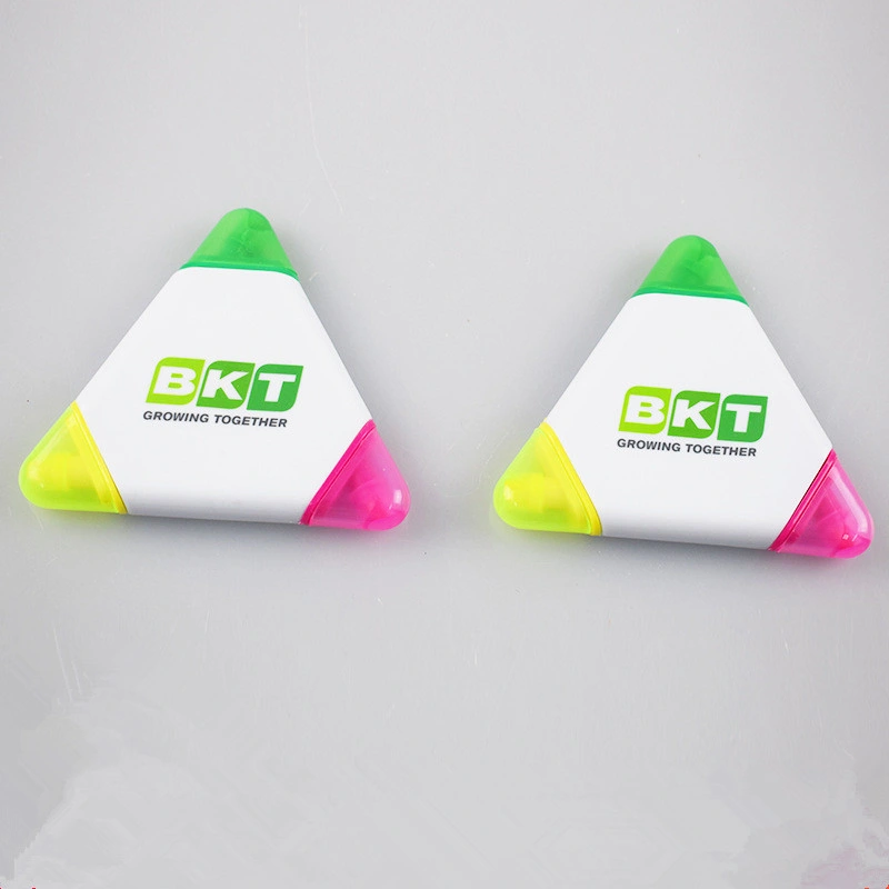 Promotional Gifts Highlighter Markers Triple Triangle Multi Colour Highlighter Pens 3 in 1 Highlighter