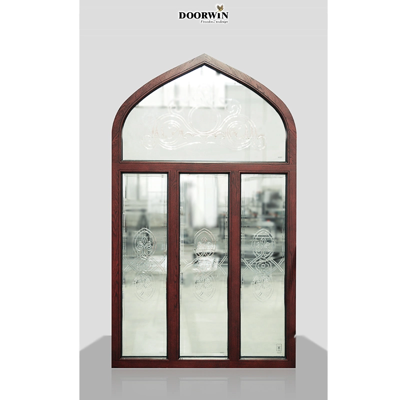 Villas &amp; High-End Construction/Building Champagne Dw-Casement Wood Aluminum Aluminium Fix Window