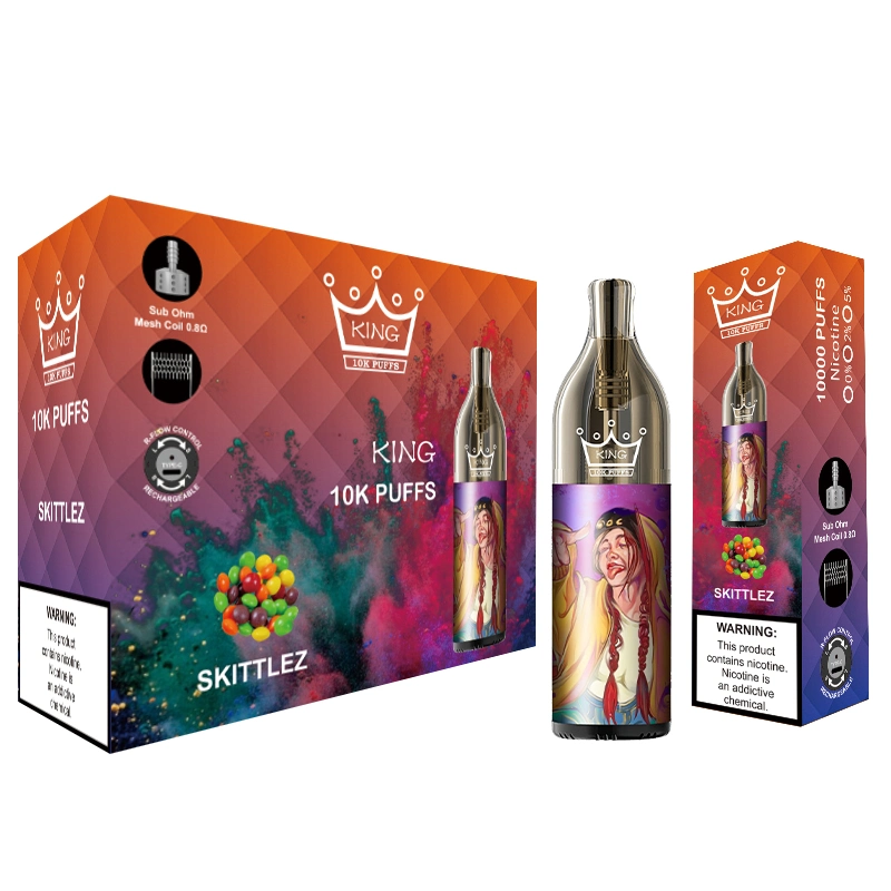 El rey 10K 10000 bocanadas Batería recargable de 12 sabores desechables Original Vape