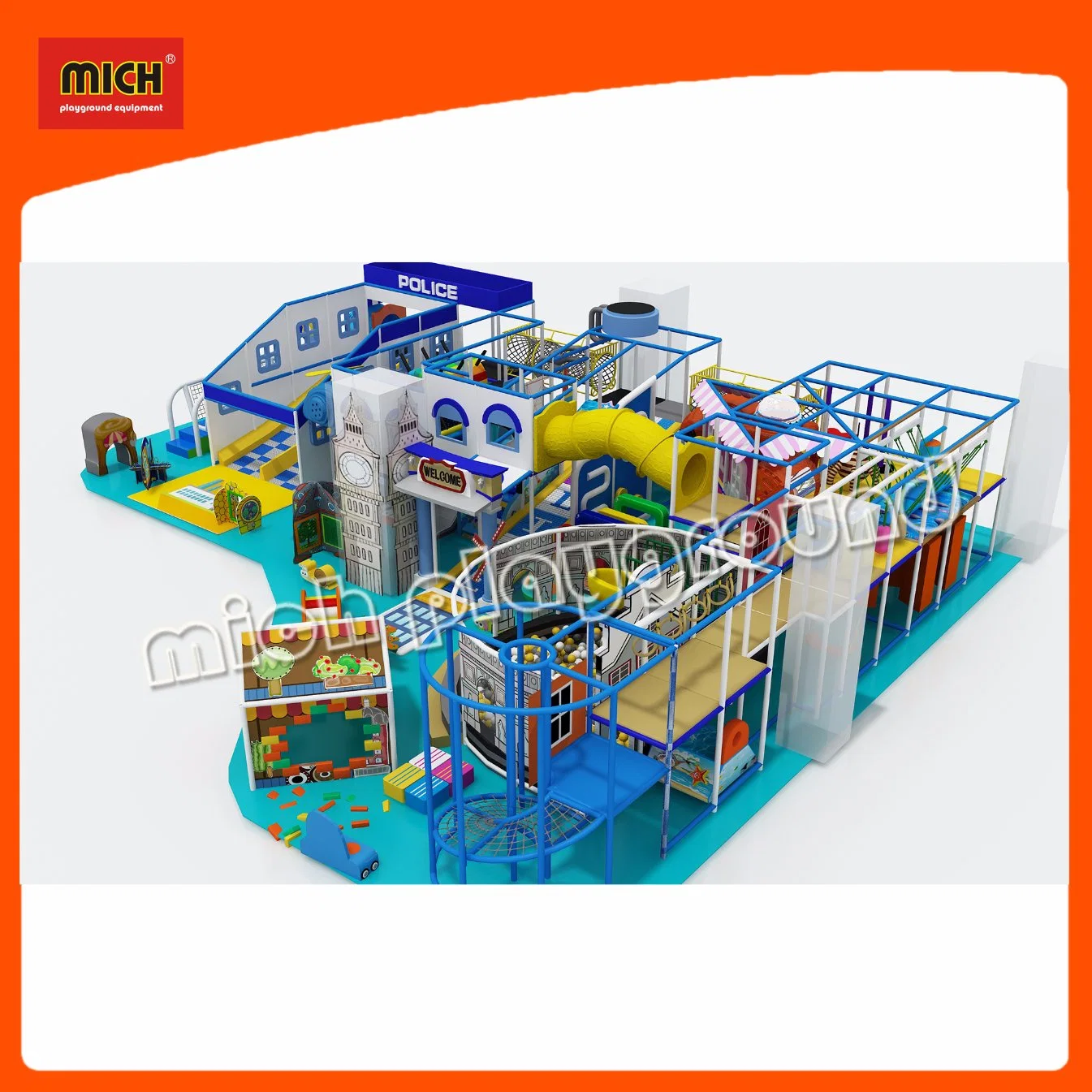 Kids Indoor Ball Pool Aire de jeux Faites glisser les jouets en plastique