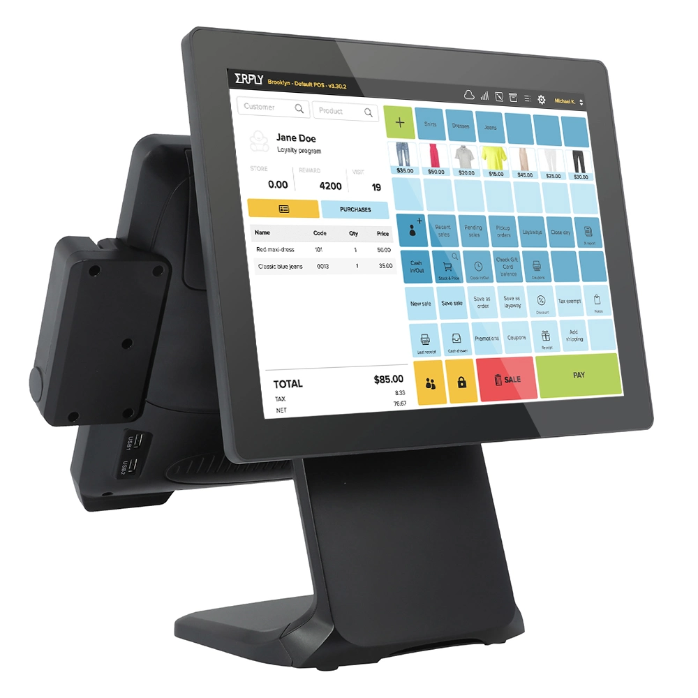 O novo sistema pos de ecrã duplo para máquinas all-in-one St9800 de 15 polegadas pos Leitor de cartões Mobile pos Machine