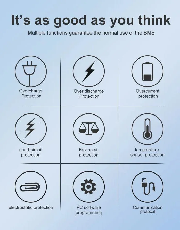 بطارية LFPO4 بقدرة 48 فولت مع BMS 8s ذكية تعمل بالموديل TDT 50A 100A 200A BMS متوافقة مع Deye/Growatt Pylontech Inverters RS485 RS232 Bluetooth BMS